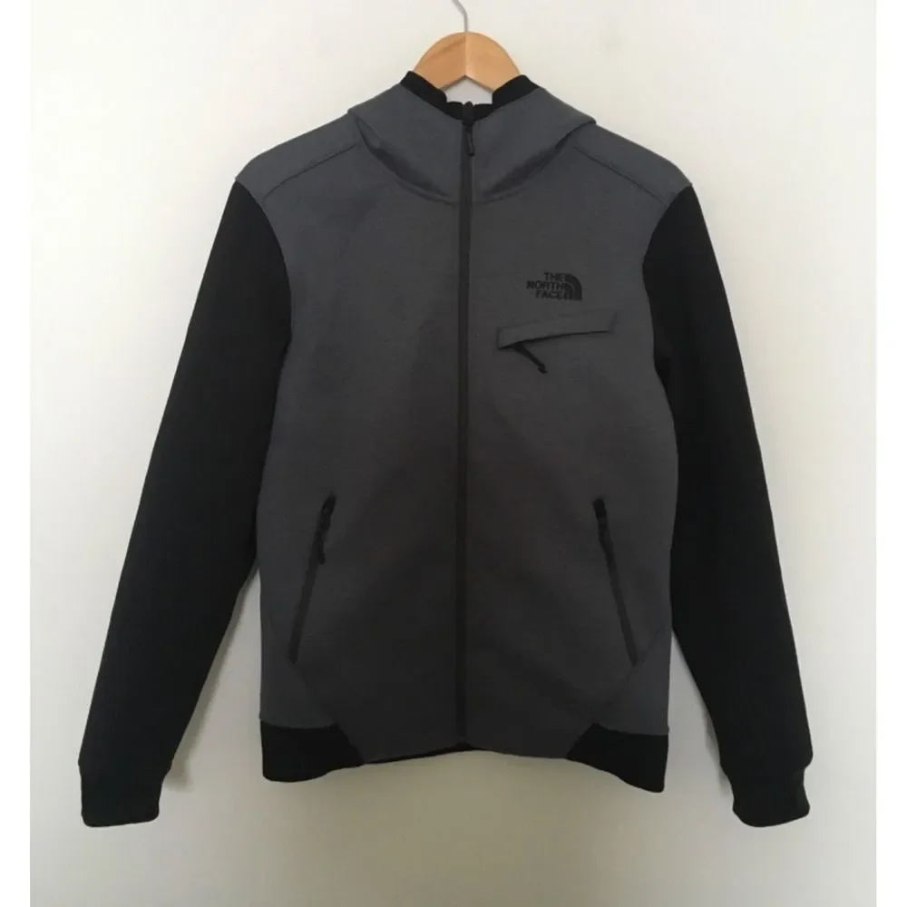 The North Face NF0A2TDC Thermal 3D Full Zip Hooded Jacket Mens Sz S Gray & Black